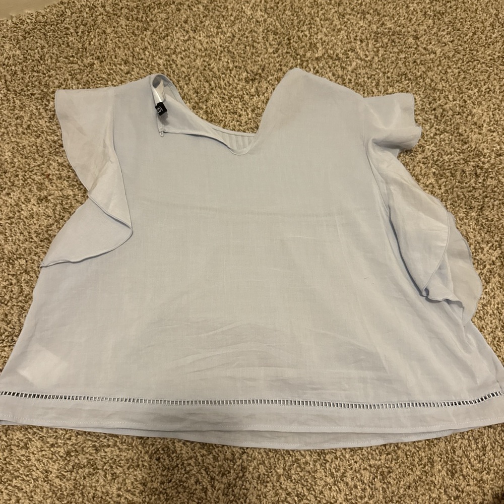 H&M Soft Blue Ruffle Top - Picture 2 of 2